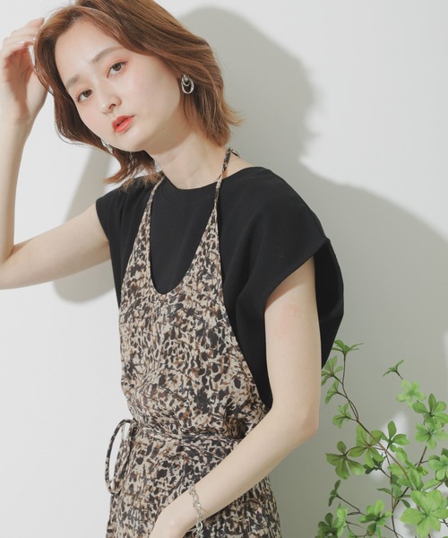 SENSE OF PLACE by URBAN RESEARCH（センスオブプレイスバイアーバンリサーチ）の「フレンチスリーブコクーンチュニックトップ（Tシャツ/カットソー・レディース・ブラック/ベージュ/オフホワイト・ONE）」の20枚目の写真