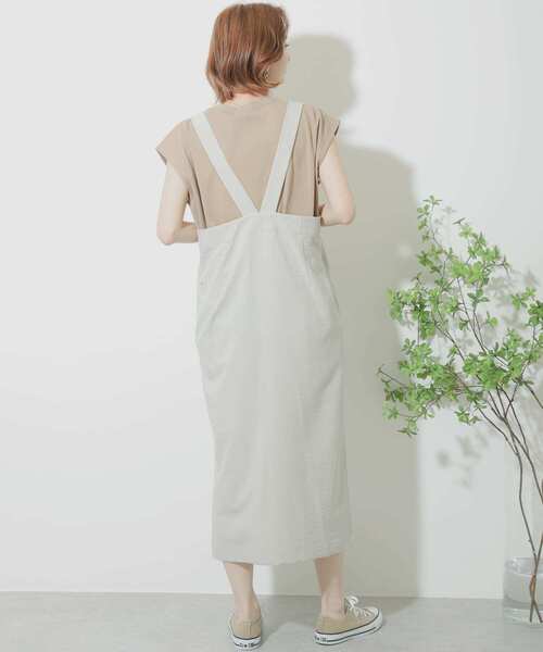 SENSE OF PLACE by URBAN RESEARCH（センスオブプレイスバイアーバンリサーチ）の「フレンチスリーブコクーンチュニックトップ（Tシャツ/カットソー・レディース・ブラック/ベージュ/オフホワイト・ONE）」の7枚目の写真