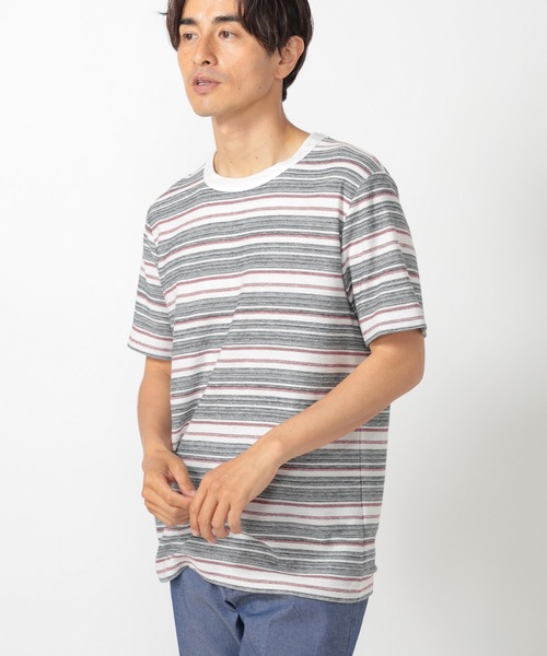 UNION STATION(ユニオンステーション)の「マルチボーダーTシャツ(Tシャツ/カットソー・メンズ・グレー/ブルー/トリコロール・LL/S/M/L/3L)」の3枚目の写真
