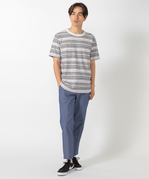 UNION STATION(ユニオンステーション)の「マルチボーダーTシャツ(Tシャツ/カットソー・メンズ・グレー/ブルー/トリコロール・LL/S/M/L/3L)」の4枚目の写真