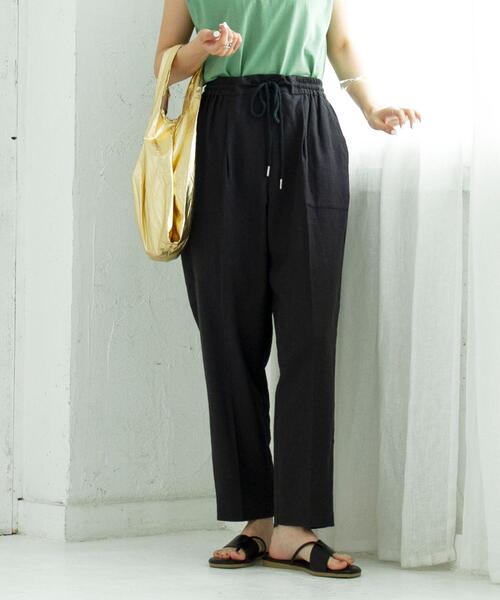 coen(コーエン)の「接触冷感リネンレーヨンテーパードパンツ(その他パンツ・レディース・ブラック/ベージュ/レッド/オリーブ・SMALL/MEDIUM/LARGE)」の11枚目の写真