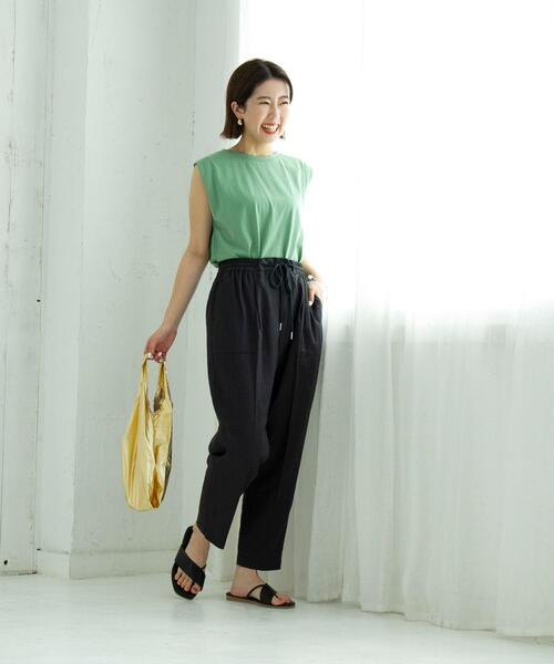 coen(コーエン)の「接触冷感リネンレーヨンテーパードパンツ(その他パンツ・レディース・ブラック/ベージュ/レッド/オリーブ・SMALL/MEDIUM/LARGE)」の12枚目の写真
