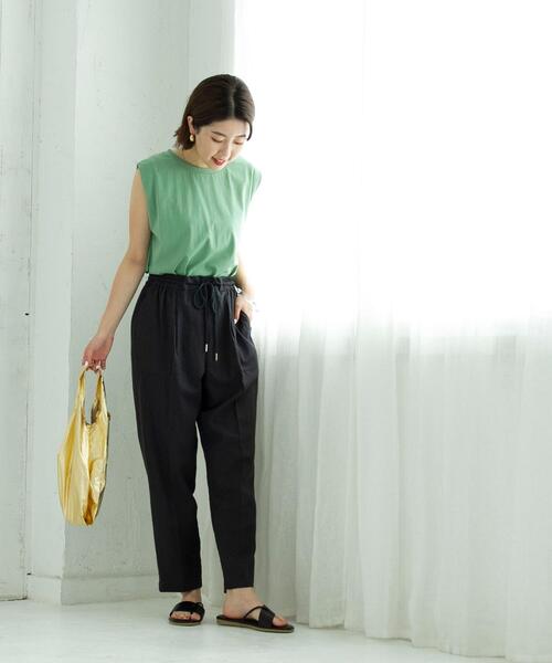 coen(コーエン)の「接触冷感リネンレーヨンテーパードパンツ(その他パンツ・レディース・ブラック/ベージュ/レッド/オリーブ・SMALL/MEDIUM/LARGE)」の13枚目の写真