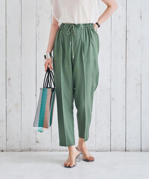 coen(コーエン)の「接触冷感リネンレーヨンテーパードパンツ(その他パンツ・レディース・ブラック/ベージュ/レッド/オリーブ・SMALL/MEDIUM/LARGE)」の14枚目の写真