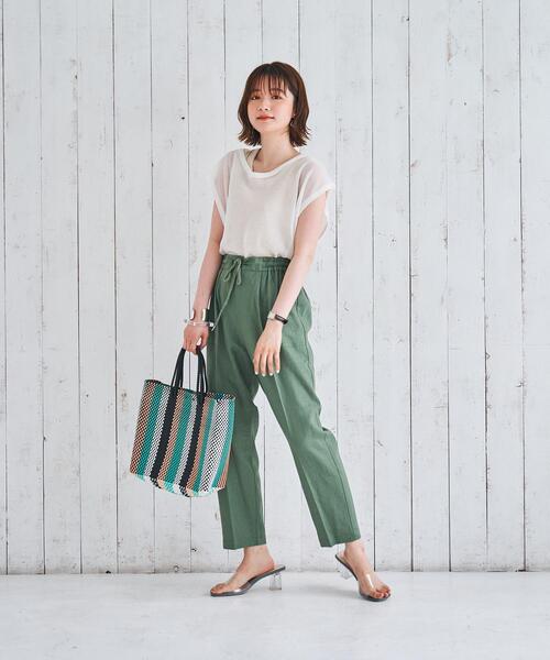 coen(コーエン)の「接触冷感リネンレーヨンテーパードパンツ(その他パンツ・レディース・ブラック/ベージュ/レッド/オリーブ・SMALL/MEDIUM/LARGE)」の17枚目の写真