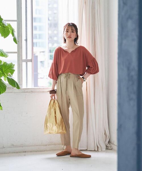 coen(コーエン)の「接触冷感リネンレーヨンテーパードパンツ(その他パンツ・レディース・ブラック/ベージュ/レッド/オリーブ・SMALL/MEDIUM/LARGE)」の21枚目の写真