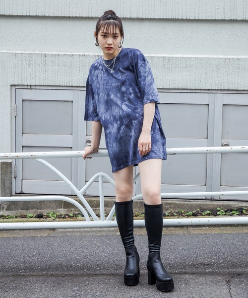 RASVOA（ラスボア）の「タイダイBIG Tシャツ（Tシャツ/カットソー・レディース・ブラック/ピンク/サックスブルー・FREE）」の20枚目の写真