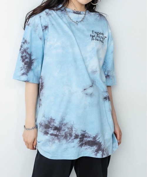 RASVOA（ラスボア）の「タイダイBIG Tシャツ（Tシャツ/カットソー・レディース・ブラック/ピンク/サックスブルー・FREE）」の19枚目の写真