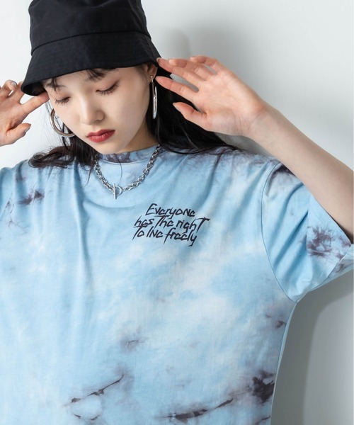 RASVOA（ラスボア）の「タイダイBIG Tシャツ（Tシャツ/カットソー・レディース・ブラック/ピンク/サックスブルー・FREE）」の22枚目の写真