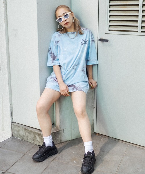 RASVOA（ラスボア）の「タイダイBIG Tシャツ（Tシャツ/カットソー・レディース・ブラック/ピンク/サックスブルー・FREE）」の13枚目の写真