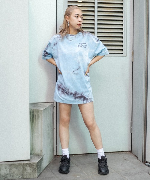 RASVOA（ラスボア）の「タイダイBIG Tシャツ（Tシャツ/カットソー・レディース・ブラック/ピンク/サックスブルー・FREE）」の14枚目の写真