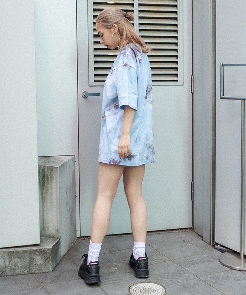 RASVOA（ラスボア）の「タイダイBIG Tシャツ（Tシャツ/カットソー・レディース・ブラック/ピンク/サックスブルー・FREE）」の15枚目の写真