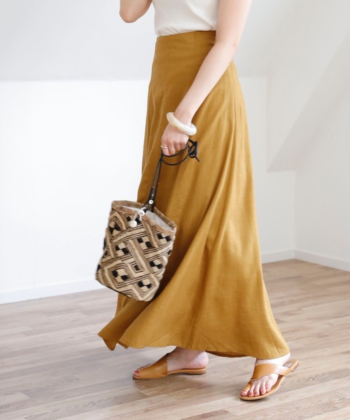 UNFIELD（アンフィールド）の「【UNFIELD リネン混バックレースアップスカート】（スカート・レディース・ブラック/アイボリー/マスタード・FREE）」の18枚目の写真