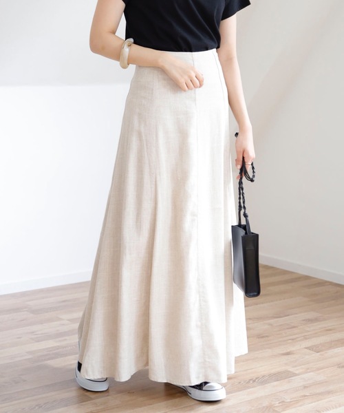 UNFIELD（アンフィールド）の「【UNFIELD リネン混バックレースアップスカート】（スカート・レディース・ブラック/アイボリー/マスタード・FREE）」の5枚目の写真