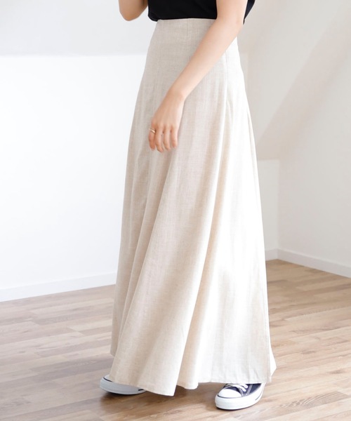 UNFIELD（アンフィールド）の「【UNFIELD リネン混バックレースアップスカート】（スカート・レディース・ブラック/アイボリー/マスタード・FREE）」の10枚目の写真
