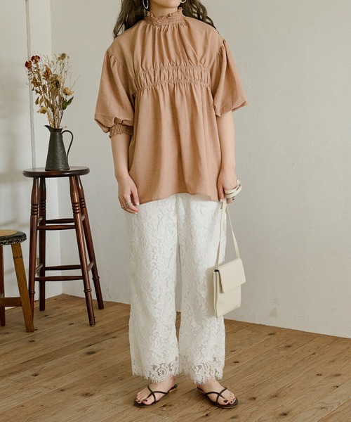 Ambre Neige(アンブルネージュ)の「レースストレートパンツ/【WEB/EC限定商品】(その他パンツ・レディース・ブラウン/オフホワイト・FREE)」の15枚目の写真