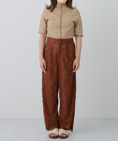Ambre Neige(アンブルネージュ)の「レースストレートパンツ/【WEB/EC限定商品】(その他パンツ・レディース・ブラウン/オフホワイト・FREE)」の17枚目の写真
