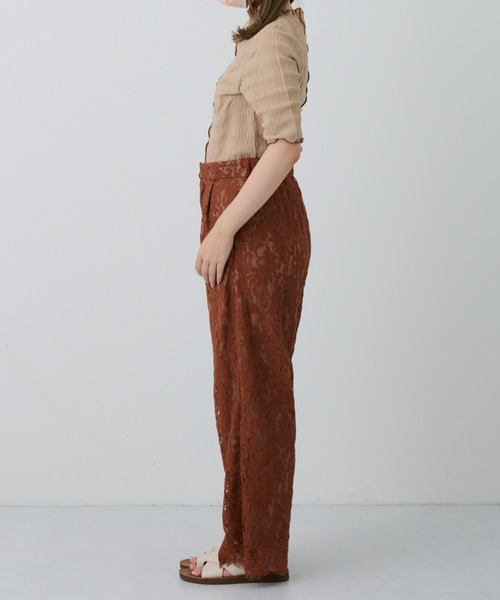 Ambre Neige(アンブルネージュ)の「レースストレートパンツ/【WEB/EC限定商品】(その他パンツ・レディース・ブラウン/オフホワイト・FREE)」の18枚目の写真