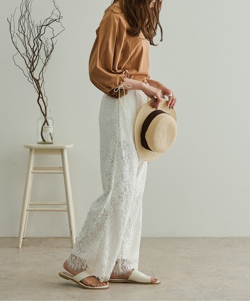 Ambre Neige(アンブルネージュ)の「レースストレートパンツ/【WEB/EC限定商品】(その他パンツ・レディース・ブラウン/オフホワイト・FREE)」の22枚目の写真