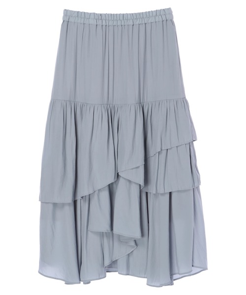 earth music&ecology（アースミュージックアンドエコロジー）の「【WEB限定】イレヘムティアードスカート ＊（スカート・レディース・アイボリー/ブラック/ピンク/サックスブルー・FREE）」の10枚目の写真