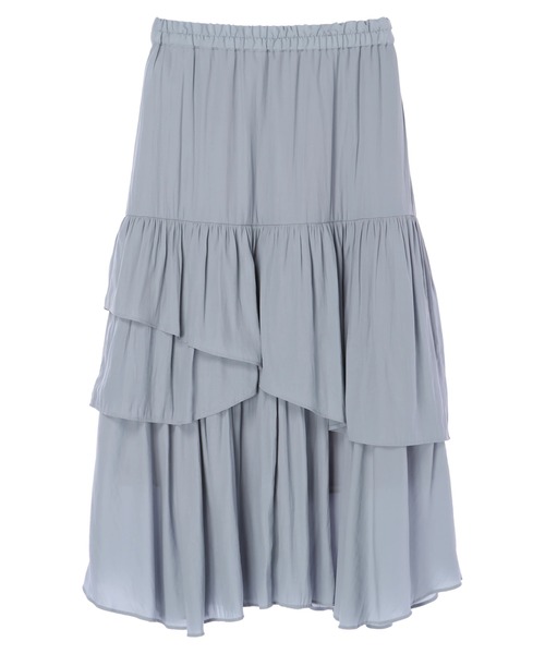 earth music&ecology（アースミュージックアンドエコロジー）の「【WEB限定】イレヘムティアードスカート ＊（スカート・レディース・アイボリー/ブラック/ピンク/サックスブルー・FREE）」の7枚目の写真