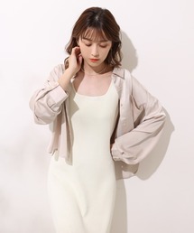 サテンショートシャツ