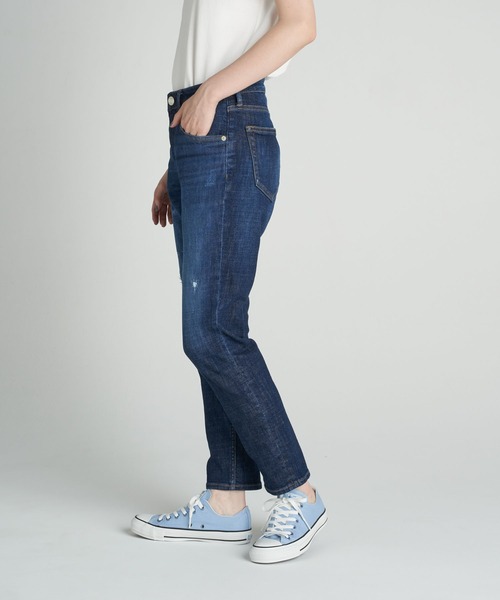 AMERICAN HOLIC(アメリカンホリック)の「テーパードダメージデニム(デニムパンツ・レディース・インディゴブルー・LL/S/M/L/XS)」の4枚目の写真