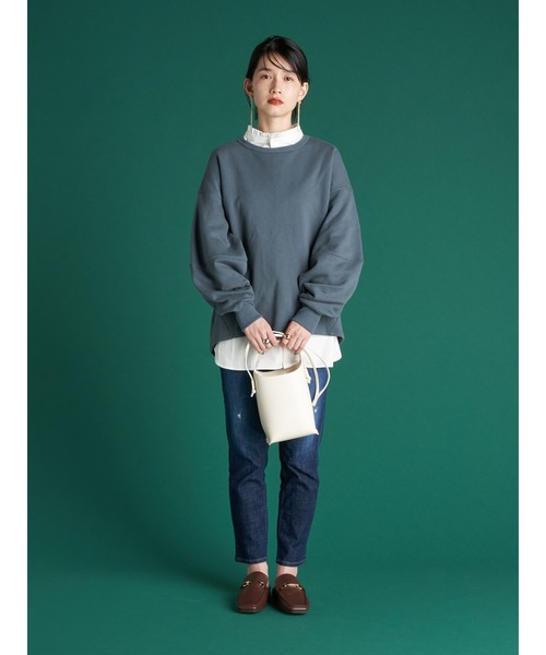 AMERICAN HOLIC(アメリカンホリック)の「テーパードダメージデニム(デニムパンツ・レディース・インディゴブルー・LL/S/M/L/XS)」の6枚目の写真