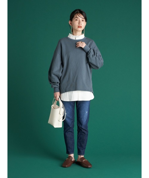 AMERICAN HOLIC(アメリカンホリック)の「テーパードダメージデニム(デニムパンツ・レディース・インディゴブルー・LL/S/M/L/XS)」の7枚目の写真