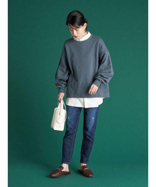 AMERICAN HOLIC(アメリカンホリック)の「テーパードダメージデニム(デニムパンツ・レディース・インディゴブルー・LL/S/M/L/XS)」の8枚目の写真