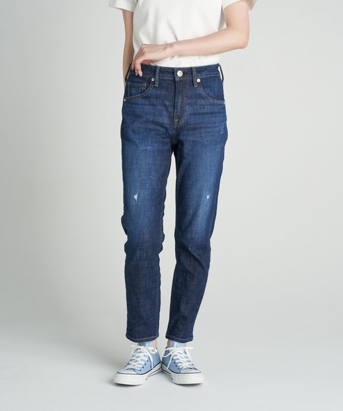 AMERICAN HOLIC(アメリカンホリック)の「テーパードダメージデニム(デニムパンツ・レディース・インディゴブルー・LL/S/M/L/XS)」の3枚目の写真