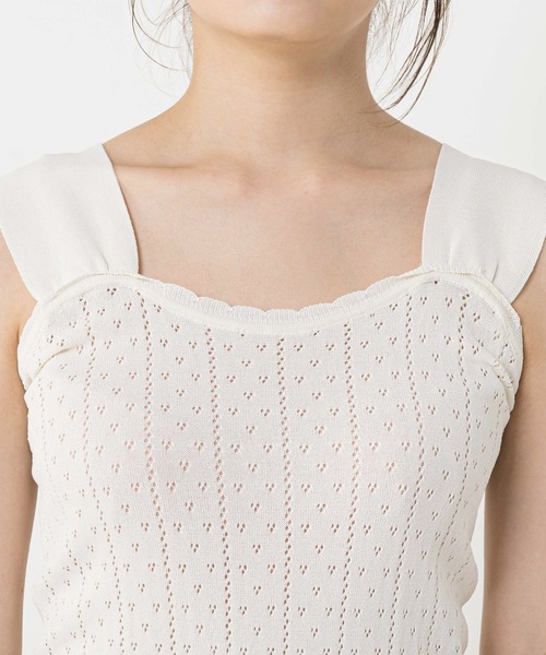 OLIVE des OLIVE（オリーブデオリーブ）の「透かしキャミニット（ニット/セーター・レディース・ベージュ/オフホワイト/サックスブルー・FREE）」の19枚目の写真