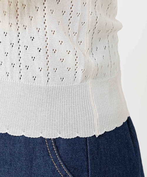 OLIVE des OLIVE（オリーブデオリーブ）の「透かしキャミニット（ニット/セーター・レディース・ベージュ/オフホワイト/サックスブルー・FREE）」の7枚目の写真