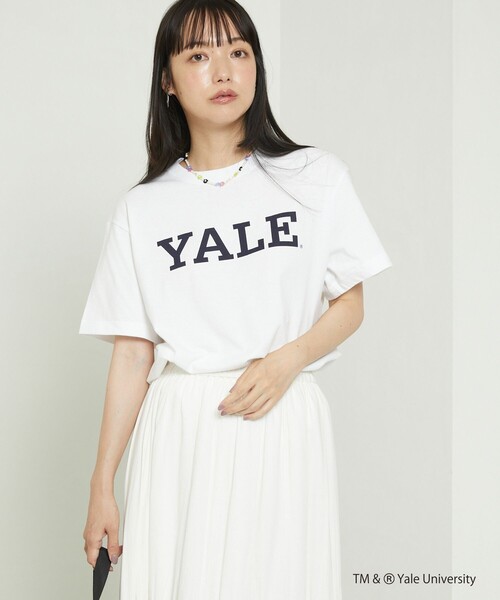 FREAK'S STORE（フリークスストア）の「YALE SHORT SLEEVE TEE/イェールショートスリーブTシャツ（Tシャツ/カットソー・レディース・ライトグレー/ネイビー/ホワイト・ﾌﾘ-）」の8枚目の写真