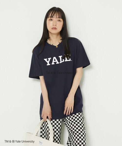 FREAK'S STORE（フリークスストア）の「YALE SHORT SLEEVE TEE/イェールショートスリーブTシャツ（Tシャツ/カットソー・レディース・ライトグレー/ネイビー/ホワイト・ﾌﾘ-）」の9枚目の写真