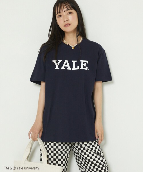 FREAK'S STORE（フリークスストア）の「YALE SHORT SLEEVE TEE/イェールショートスリーブTシャツ（Tシャツ/カットソー・レディース・ライトグレー/ネイビー/ホワイト・ﾌﾘ-）」の6枚目の写真