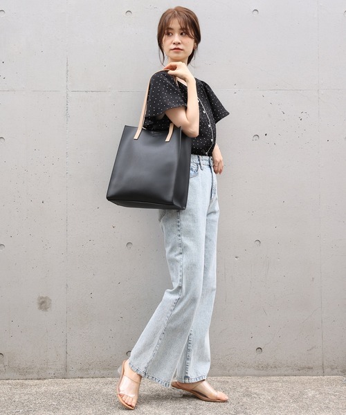 one after another NICE CLAUP(ワンアフターアナザーナイスクラップ)の「オトナトートバッグ(トートバッグ・レディース・ブラック/アイボリー/ミント/グレイッシュベージュ・FREE)」の8枚目の写真