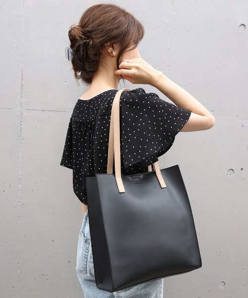 one after another NICE CLAUP(ワンアフターアナザーナイスクラップ)の「オトナトートバッグ(トートバッグ・レディース・ブラック/アイボリー/ミント/グレイッシュベージュ・FREE)」の5枚目の写真