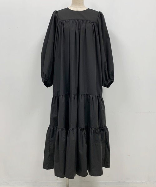 PICCIN(ピッチン)の「リボン付ティアードワンピース(ワンピース・レディース・チャコールグレー/ブラック/カーキ・M)」の13枚目の写真