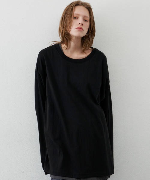 AIVER（アイバー）の「AIVER　16/-ウォッシュ天竺ロンT（Tシャツ/カットソー・メンズ・ライトグレー/ホワイト/チャコールグレー/ブラック/アッシュグレー・MEDIUM/LARGE/SMALL）」の3枚目の写真