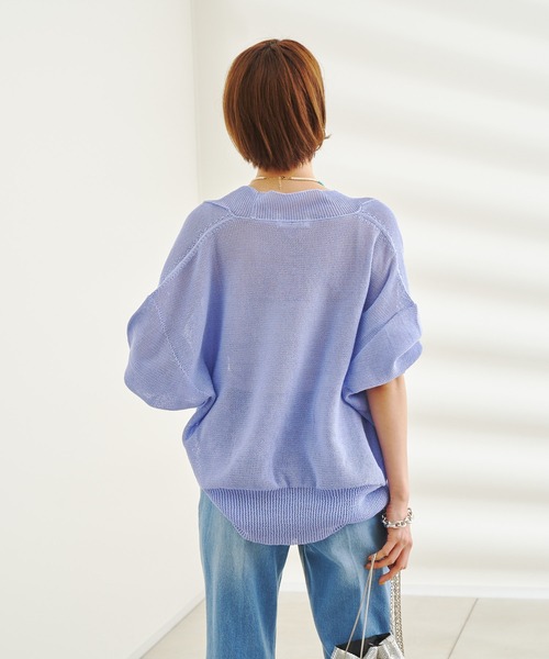 DouDou（ドゥドゥ）の「ギマカーディガン（カーディガン/ボレロ・レディース・ブラック/バイオレット/イエロー・FREE）」の6枚目の写真