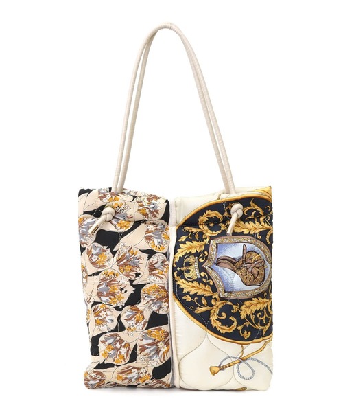 SMIR NASLI（サミールナスリ）の「ウ゛ィンテージシルクキルティングトートバッグ（トートバッグ・レディース・ブラック/ピンクベージュ・9）」の2枚目の写真