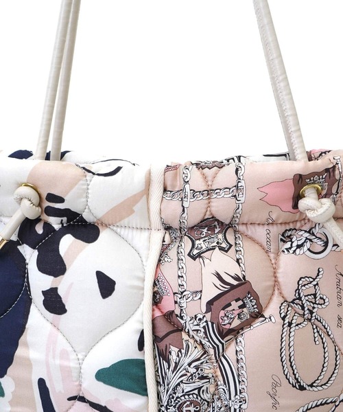 SMIR NASLI（サミールナスリ）の「ウ゛ィンテージシルクキルティングトートバッグ（トートバッグ・レディース・ブラック/ピンクベージュ・9）」の10枚目の写真