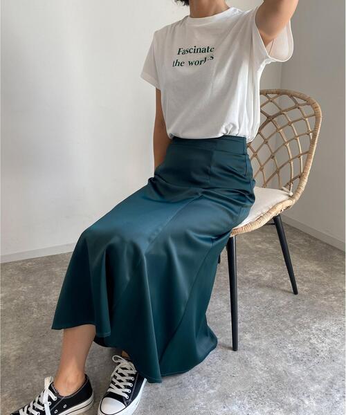 MLI'A(エムリア)の「マーメイドサテンスカート(スカート・レディース・ブラック/グリーン/モカ/ナチュラル・FREE)」の14枚目の写真