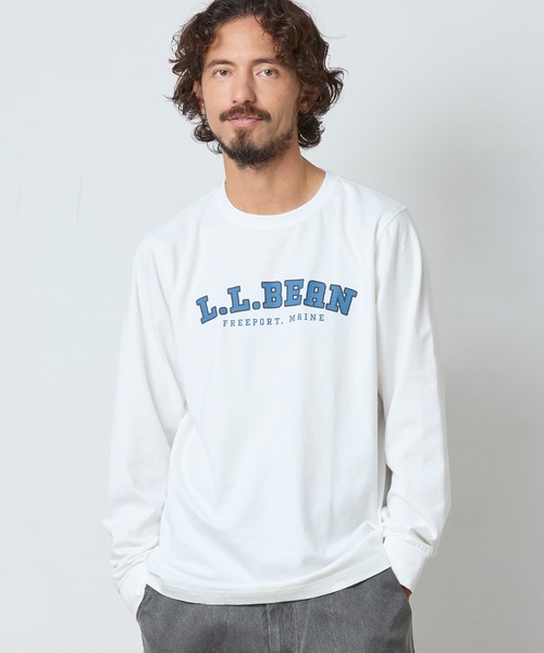 L.L.Bean(エルエルビーン)の「ジャパン・フィット ケアフリー・アンシュリンカブル・ティ、長袖 グラフィック(Tシャツ/カットソー・メンズ・ネイビー系/グレー系/グレー系1/ホワイト/ヘザーグレー/ホワイト系/ブラック/ネイビー/クリーム/ブラック系1/グレー系2/ネイビー系2/ネイビー系1/オリーブ系/ホワイト系1/ホワイト系2/ブラック系/ブラック系2/グレー系3/ネイビー系3/ホワイト系3/グレー系4/ネイビー系4/ホワイト系4/ブラック系3・SMALL/LARGE/MEDIUM/X-LARGE/XX-LARGE)」の1枚目の写真