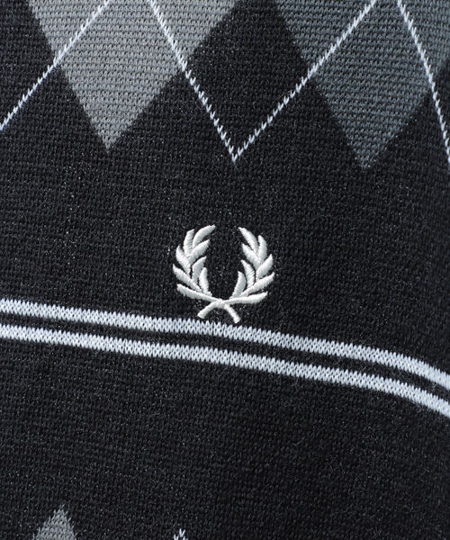 FRED PERRY（フレッドペリー）の「FRED PERRY × BEAMS / 別注 Argyle Crew Neck Knit（ニット/セーター・メンズ・ブラック/グレー・SMALL/MEDIUM/LARGE/X-LARGE）」の17枚目の写真