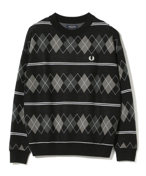 FRED PERRY（フレッドペリー）の「FRED PERRY × BEAMS / 別注 Argyle Crew Neck Knit（ニット/セーター・メンズ・ブラック/グレー・SMALL/MEDIUM/LARGE/X-LARGE）」の20枚目の写真