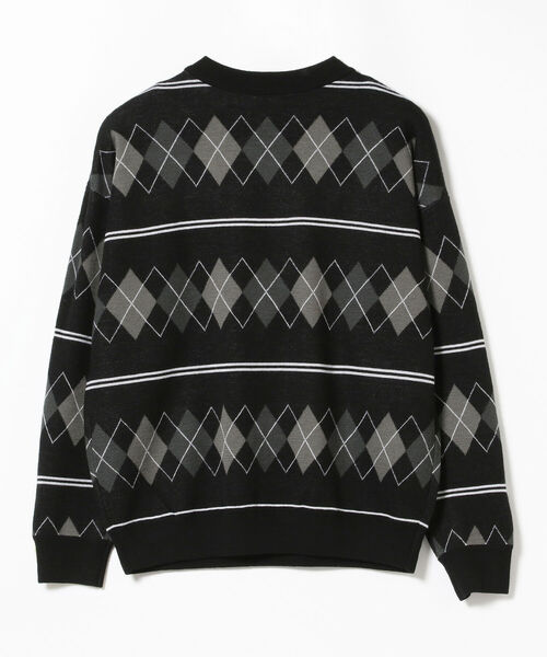 FRED PERRY（フレッドペリー）の「FRED PERRY × BEAMS / 別注 Argyle Crew Neck Knit（ニット/セーター・メンズ・ブラック/グレー・SMALL/MEDIUM/LARGE/X-LARGE）」の21枚目の写真