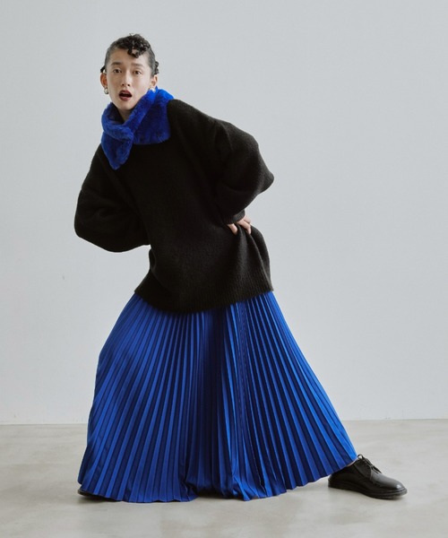 manana suerte(マニャーナスエルテ)の「ロングプリーツスカート(スカート・レディース・ブラック/レッド/ブルー/グリーン/オレンジ/グレー/カーキ/ピンク・FREE)」の6枚目の写真