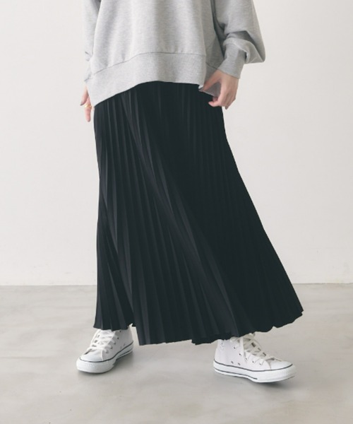 manana suerte(マニャーナスエルテ)の「ロングプリーツスカート(スカート・レディース・ブラック/レッド/ブルー/グリーン/オレンジ/グレー/カーキ/ピンク・FREE)」の10枚目の写真